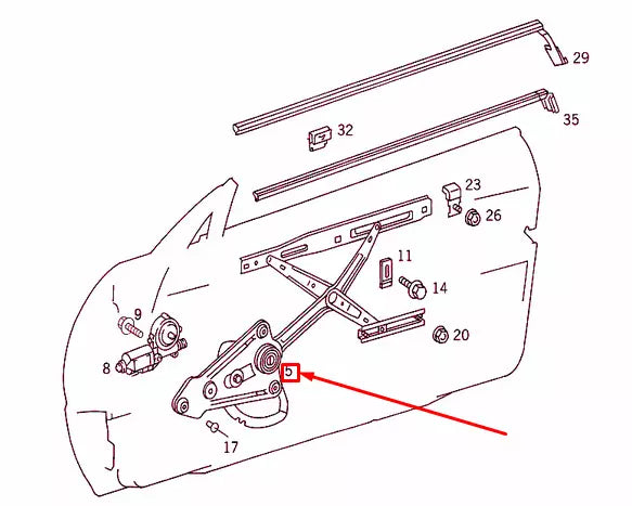 NEW MERCEDES-BENZ SL R129 FRONT RIGHT WINDOW REGULATOR A1297200846