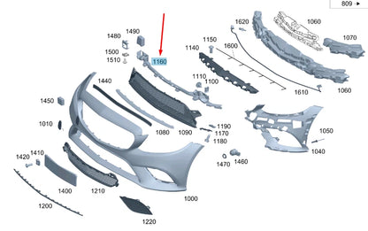 NEW MERCEDES-BENZ C W205 FRONT BUMPER LOWER BASIC CARRIER A2058855801 ORIGINAL