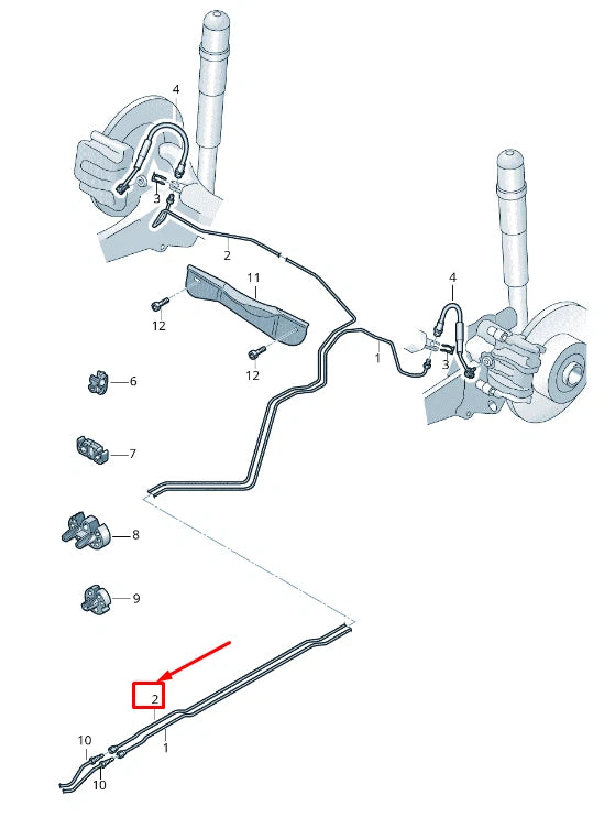 NEW AUDI A3 SPORTBACK 8V RIGHT BRAKE LINE 5Q0614742AF
