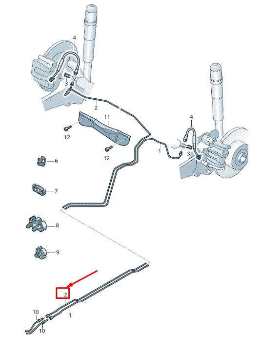 NEW AUDI A3 SPORTBACK 8V RIGHT BRAKE LINE 5Q0614742AF