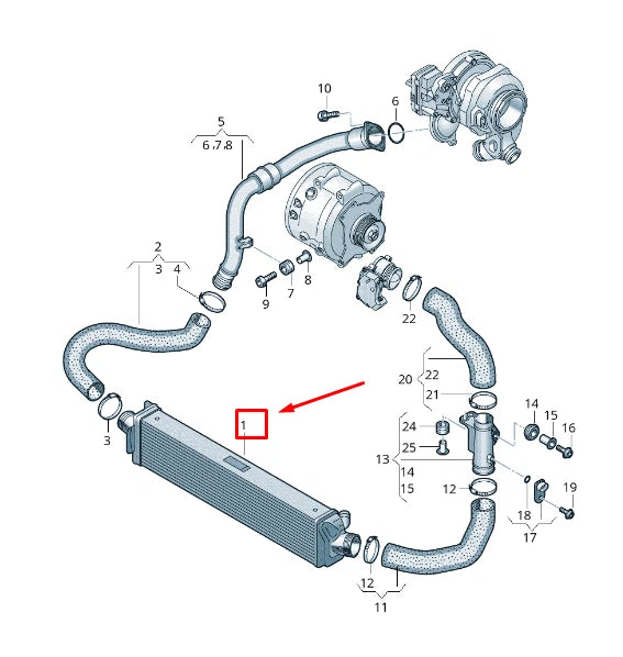NEW AUDI A4 AVANT B9 INTERCOOLER RADIATOR 8W0145805AB ORIGINAL