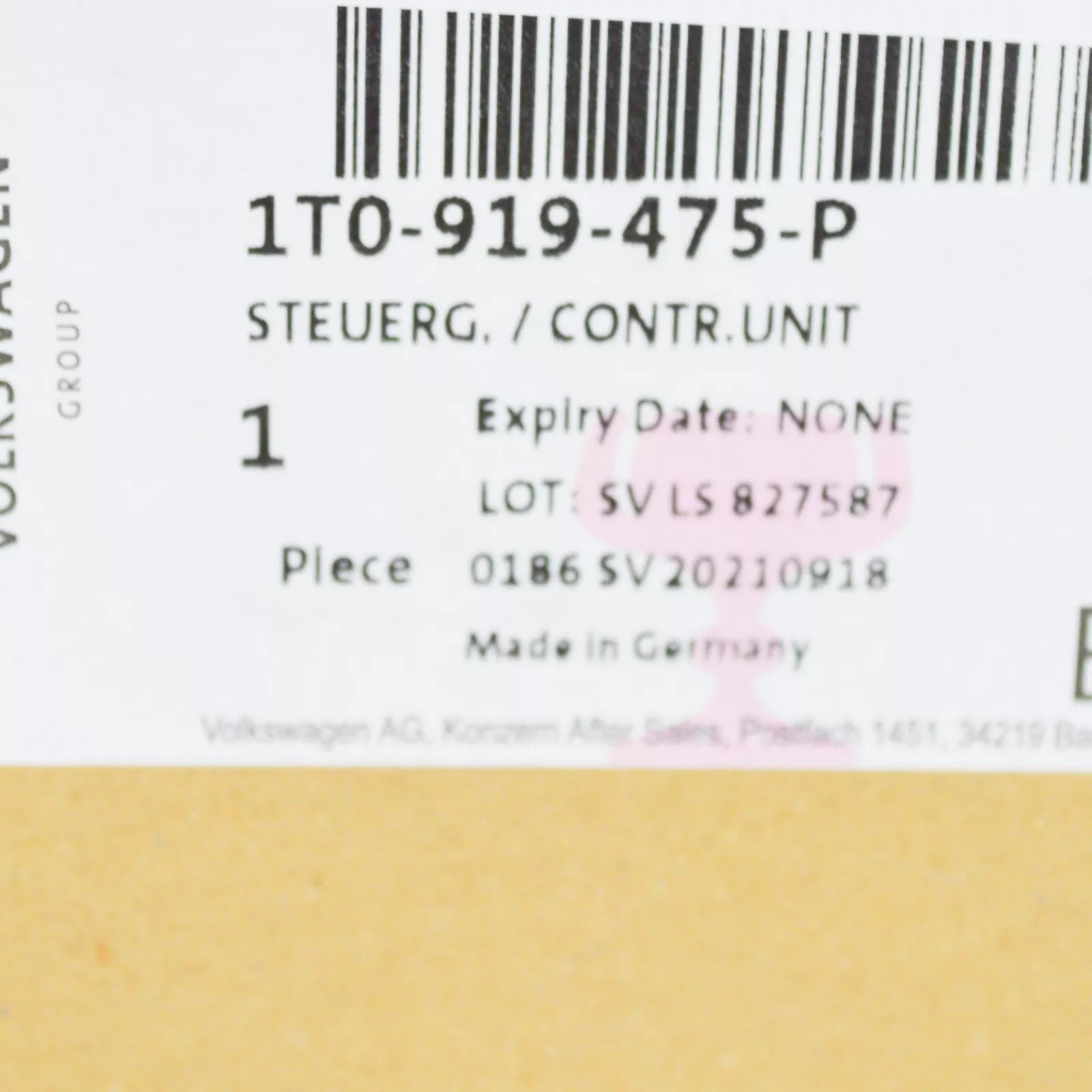 NEW VOLKSWAGEN GOLF MK6 PARK STEERING ASSIST CONTROL UNIT 1T0919475P ORIGINAL