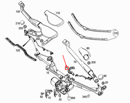 new mercedes-benz sl r231 front wiper arm bracket a2318240114 original