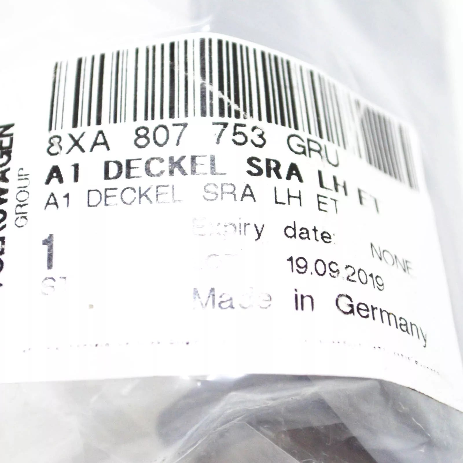 NEW AUDI A1 8X FRONT LEFT HEADLIGHT WASHER COVER 8XA807753GRU ORIGINAL