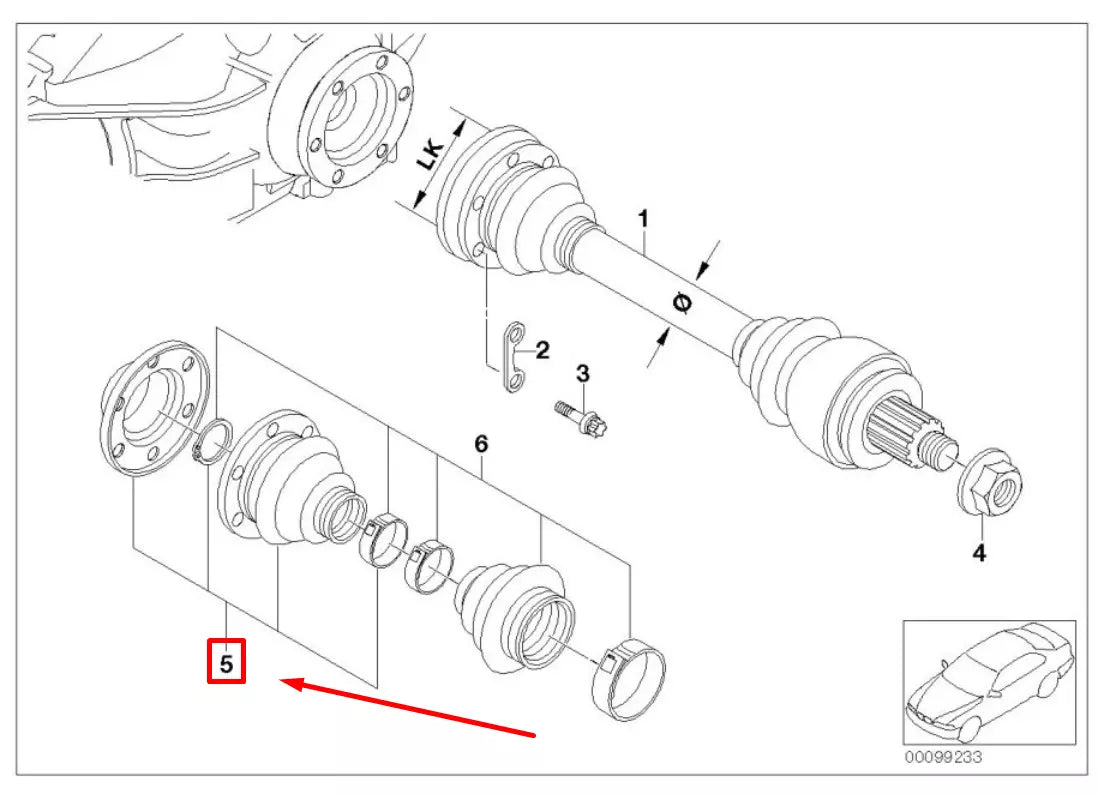 NEW BMW 5 E39 CV BOOT REPAIR KIT 1229217 33211229217 ORIGINAL