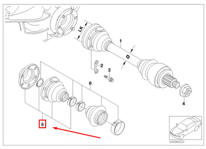 NEW BMW 5 E39 CV BOOT REPAIR KIT 1229217 33211229217 ORIGINAL