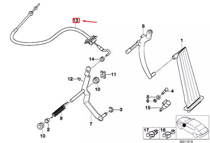 NEW BMW Z3 COUPE E36 ACCELERATOR BOWDEN CABLE 1164512 35411164512 ORIGINAL