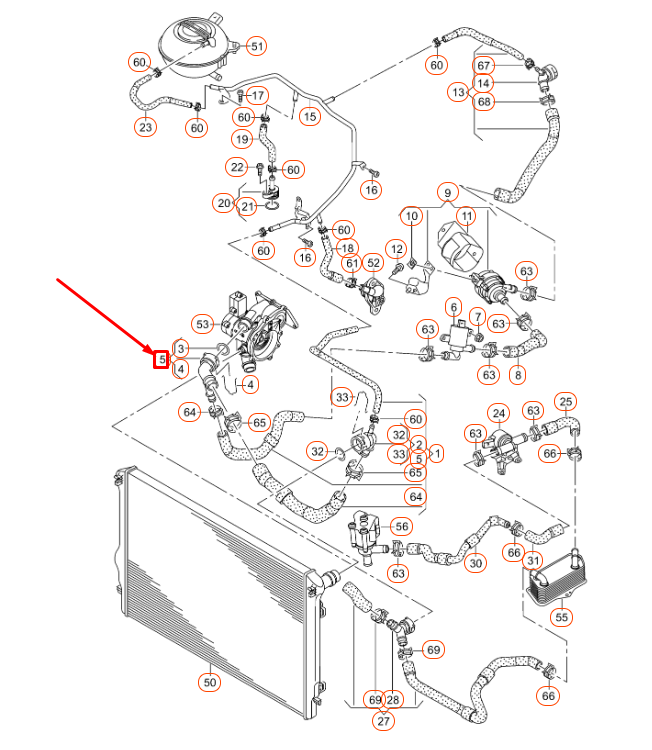 NEW AUDI A3 8V ENGINE COOLANT QUICK ACTING COUPLING 5Q0122291DA ORIGINAL