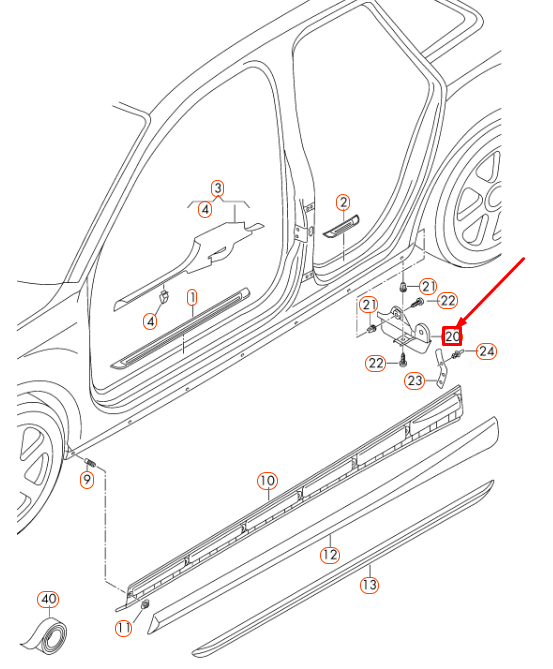 new audi a3 8v rear left wheel spoiler 8v58538339b9 original