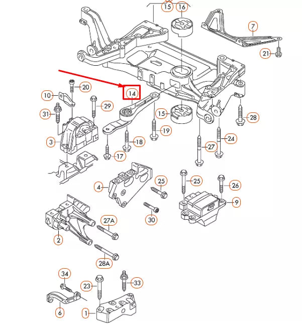 NEW AUDI TT 8J REAR ENGINE MOUNT PENDULUM 3C0199855J