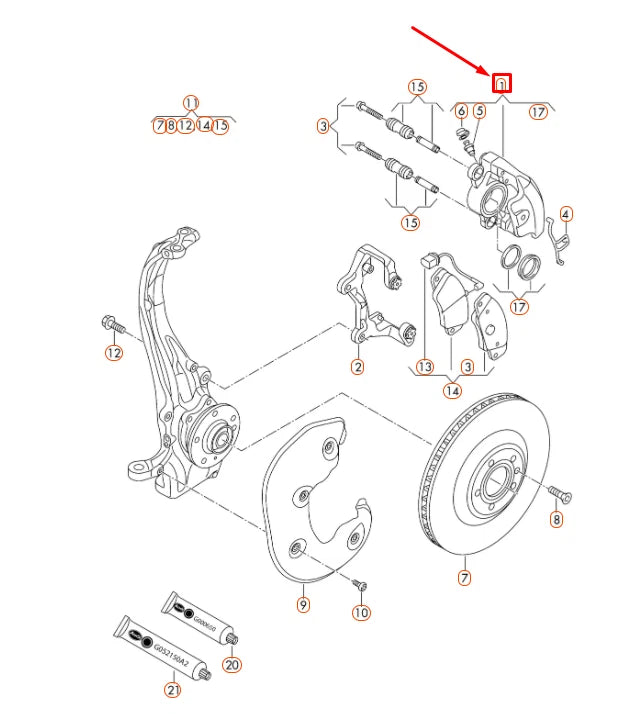NEW AUDI A4 B8 FRONT LEFT BRAKE CALIPER HOUSING 8K0615123H ORIGINAL
