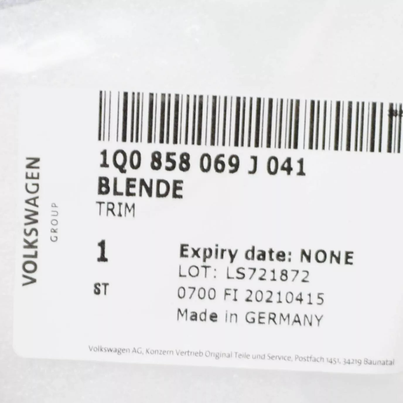 NEW VOLKSWAGEN EOS 1F7 CLIMATE HEATER CONTROL RADIO TRIM 1Q0858069J041