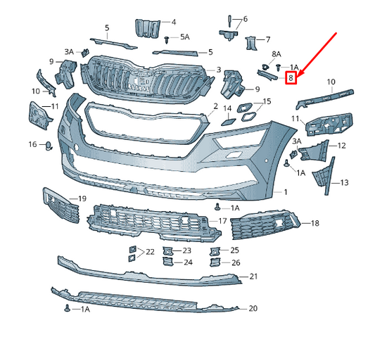 new skoda kamiq front left bumper guide profile 658807183 original