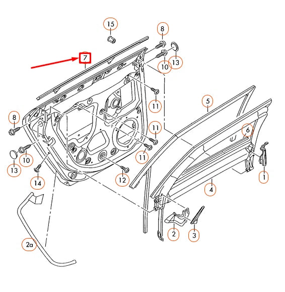 NEW AUDI A3 8P SPORTBACK REAR RIGHT OUTER WINDOW SLOT SEAL 8P4839478A