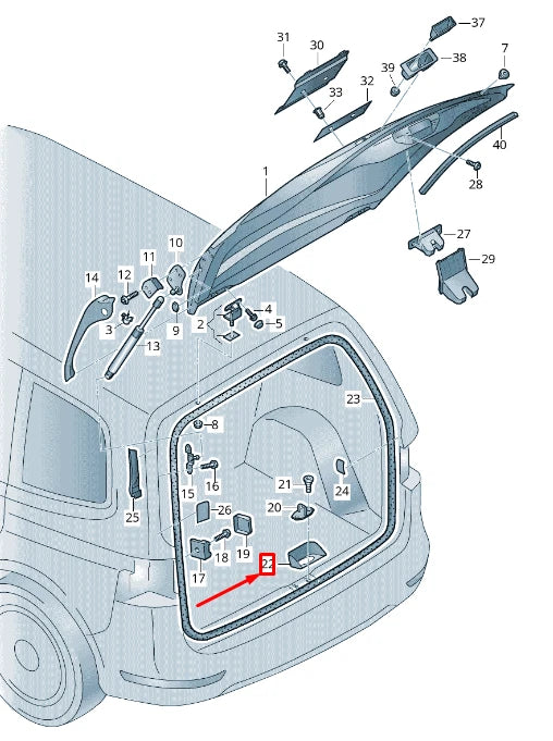 NEW VW SHARAN 7N LOCK CARRIER COVER CAP 7N0827563