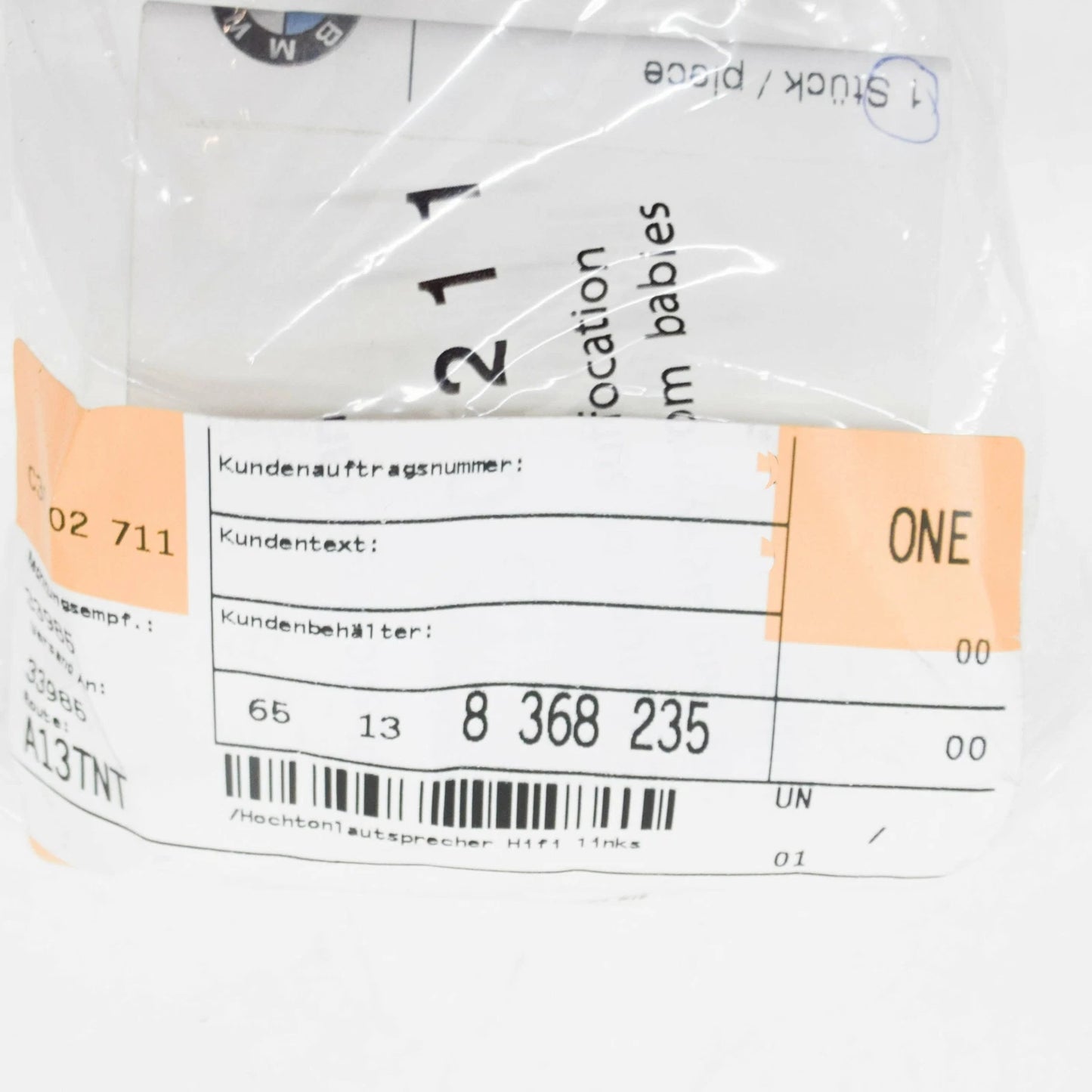 NEW BMW 3 E46 FRONT LEFT DOOR LOUDSPEAKER TWEETER 65138368235 8368235 ORIGINAL