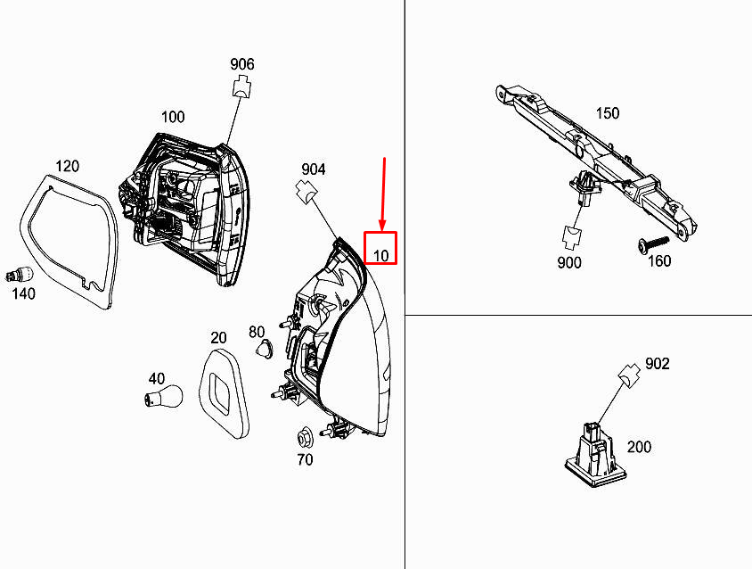 new mercedes-benz c w205 rear right taillight lamp rhd a2059065000 original