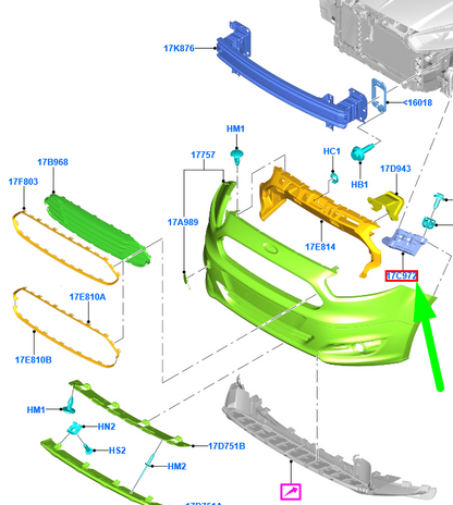 new ford tourneo courier front left bumper bracket reinforcement 2464334