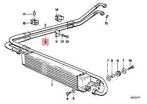 NEW BMW E30 CABRIO ENGINE OIL COOLER HOSE PIPE OUTLET 1707864 17211707864