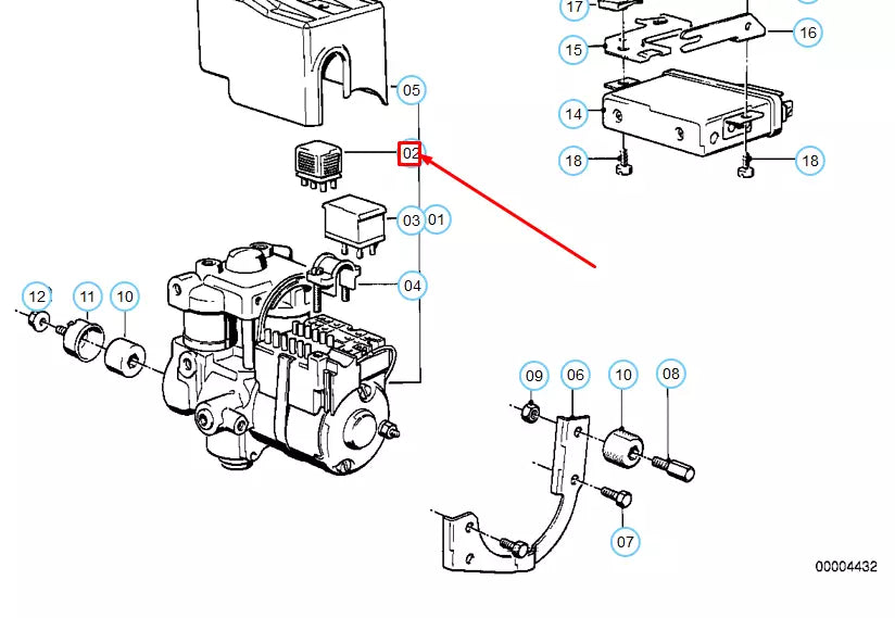 NEW BMW 3 E30 VALVE CONTROL ABS HYDRAULIC UNIT RELAY 34511154919 1154919