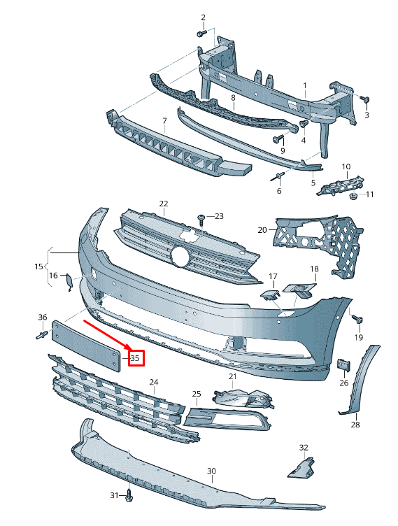 new vw passat b8 3g front license plate holder 3g0807285e9b9 original