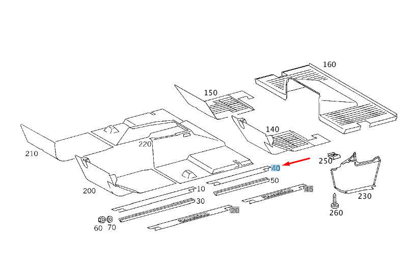 new mercedes-benz g w463 rear right door rail sill plate a46368618369051