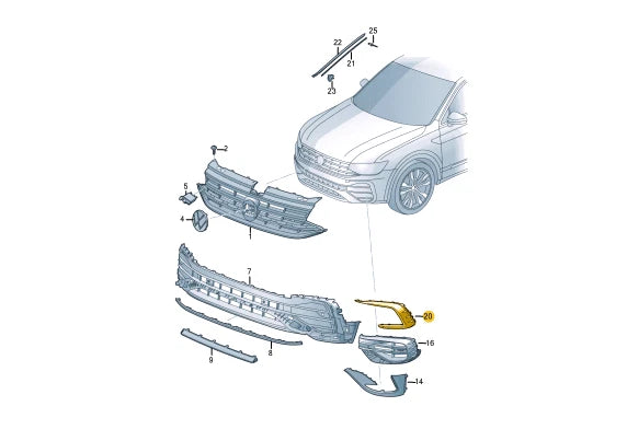 NEW VW TIGUAN AD FRONT RIGHT BUMPER VENT GRILLE TRIM 5NA854662HDPJ