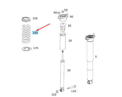 new mercedes-benz c w204 rear coil spring a2043241604 original