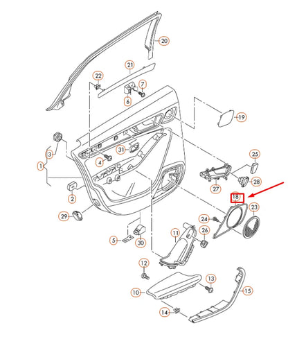 NEW AUDI A4 B8 REAR LEFT DOOR LOUDSPEAKER TRIM 8K0035435A4PK ORIGINAL