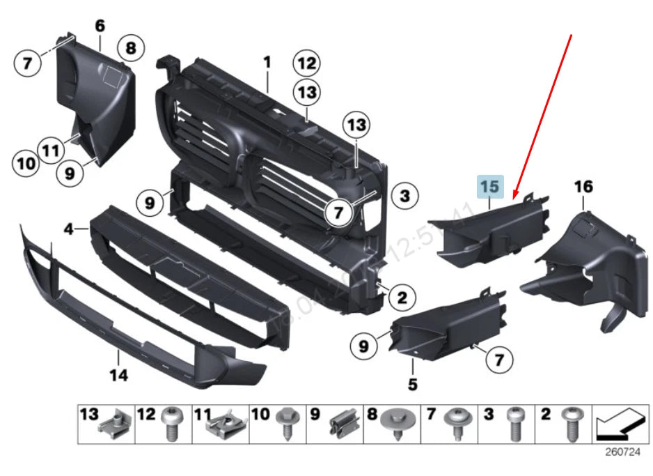 NEW BMW 5 GT F07 RIGHT BRAKE AIR DUCT M SPORT 51748049676 8049676 2015 ORIGINAL