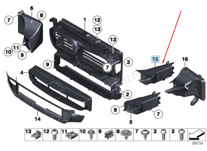 NEW BMW 5 GT F07 RIGHT BRAKE AIR DUCT M SPORT 51748049676 8049676 2015 ORIGINAL