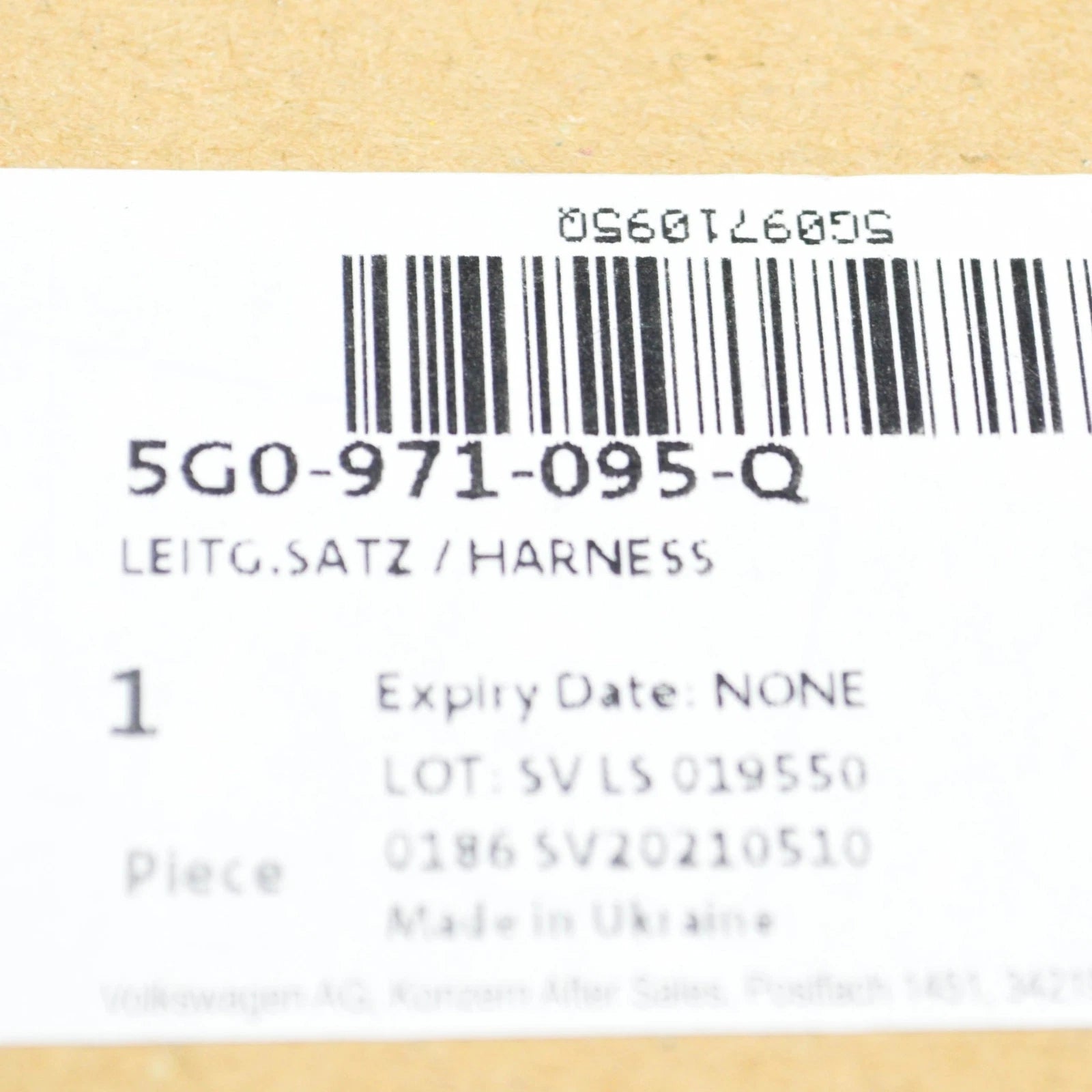 NEW VW GOLF VII FRONT BUMPER WIRING SET 5G0971095Q