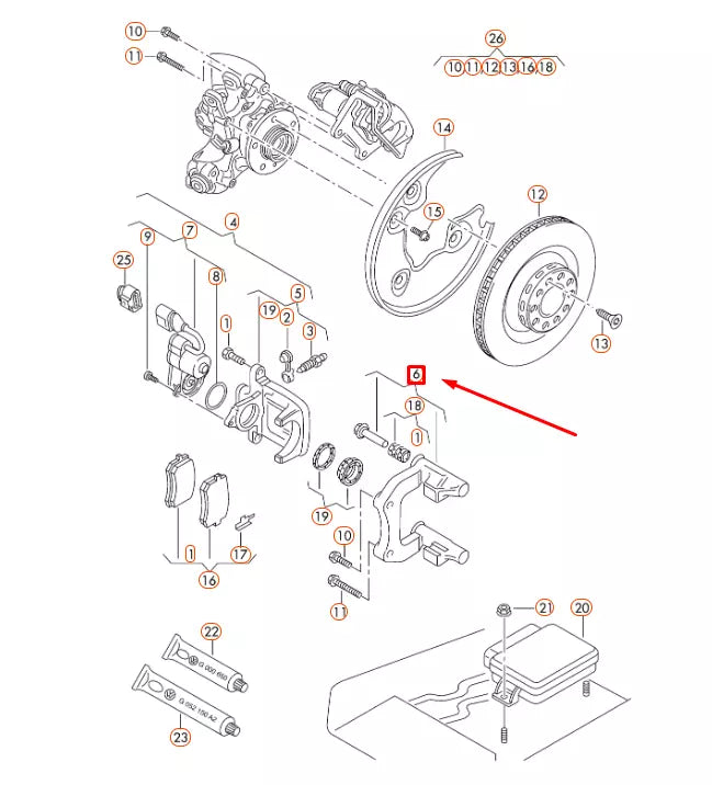 NEW AUDI A4 B8 REAR LEFT BRAKE CALIPER CARRIER 8K0615425 ORIGINAL
