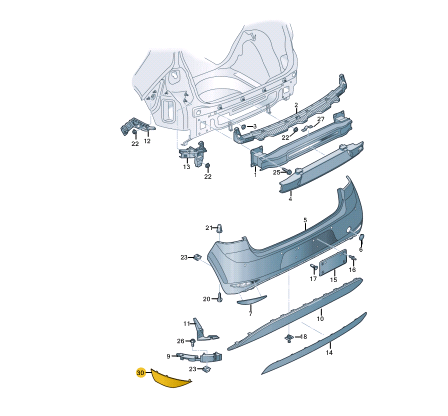 NEW VOLKSWAGEN GOLF MK7 5G REAR DIFFUSER LEFT TRIM 5G6807603041 ORIGINAL