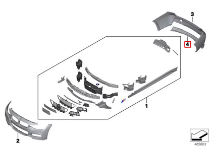 NEW BMW 3 F30 REAR BUMPER M INSERT TRIM 51128054198 8054198 ORIGINAL