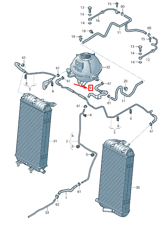 new audi r8 4s engine vent hose 4s0122449b original
