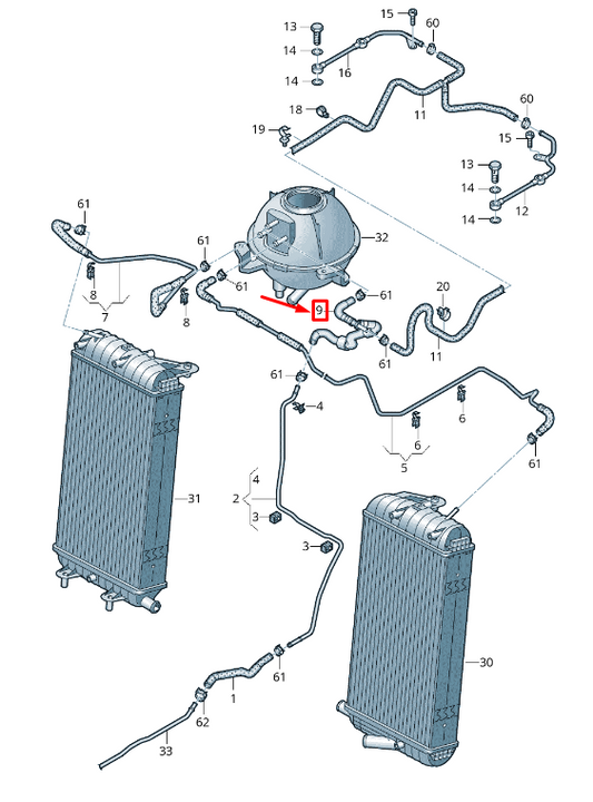 new audi r8 4s engine vent hose 4s0122449b original
