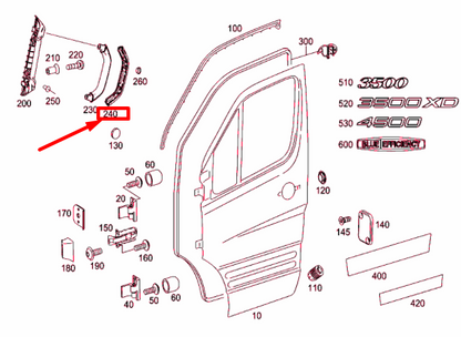 NEW MERCEDES-BENZ SPRINTER W906 FRONT DOOR GRAB HANDLE A90681500367J69 ORIGINAL