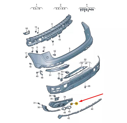 NEW AUDI Q5 FY REAR BUMPER RIGHT TOW EYE COVER 80F807442A9B9 ORIGINAL