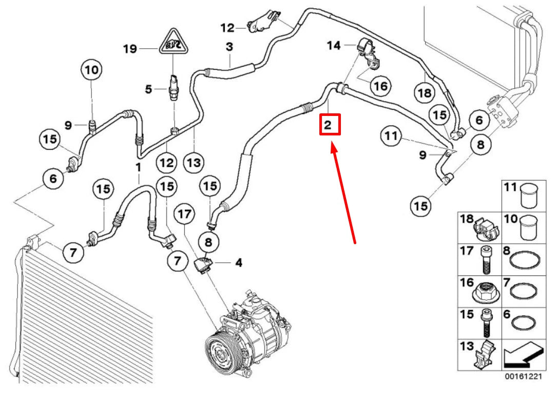 NEW BMW 3 E90 A/C HOSE 64509122621 9122621 ORIGINAL