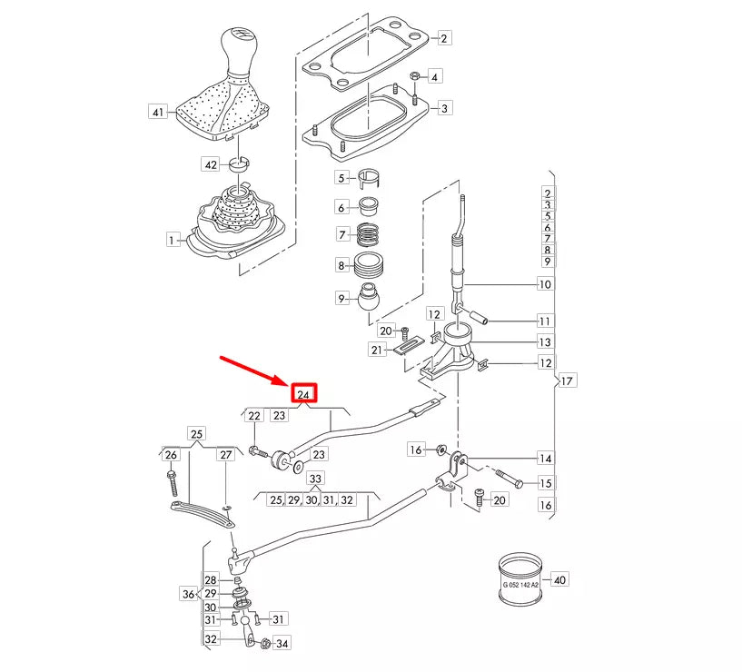 NEW AUDI A6 4G C7 GEAR SELECTOR SLIDE ROD 4G0711271F ORIGINAL