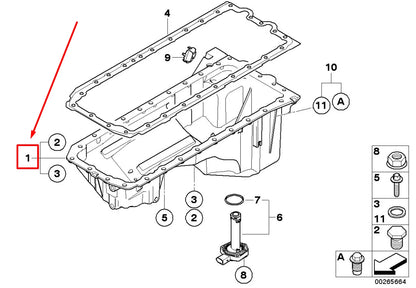 NEW BMW 2 COUPE F22, F87 ENGINE OIL PAN 11137570403 7570403 ORIGINAL OEM