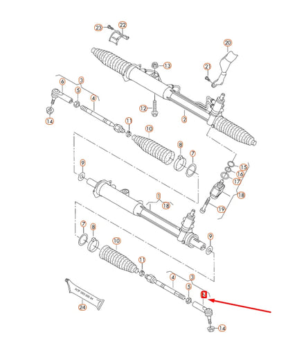 NEW AUDI Q7 4L STEERING RIGHT TIE ROD END 7L0422818D ORIGINAL