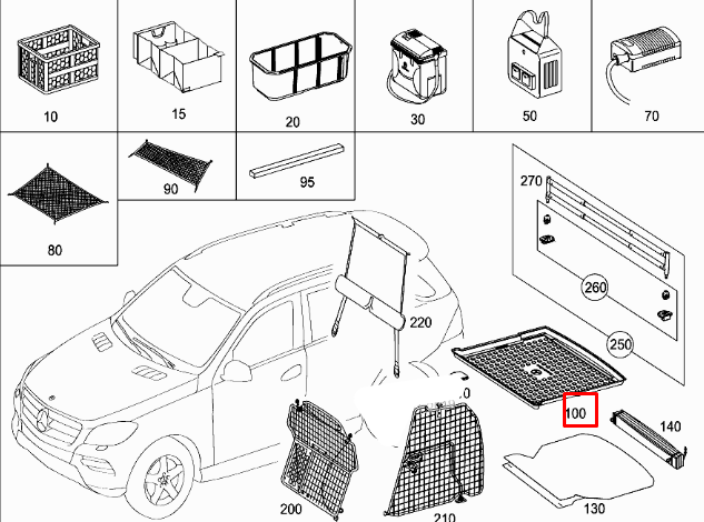 new mercedes benz gle w166 rear luggage mat liner rubber a1668140100 original