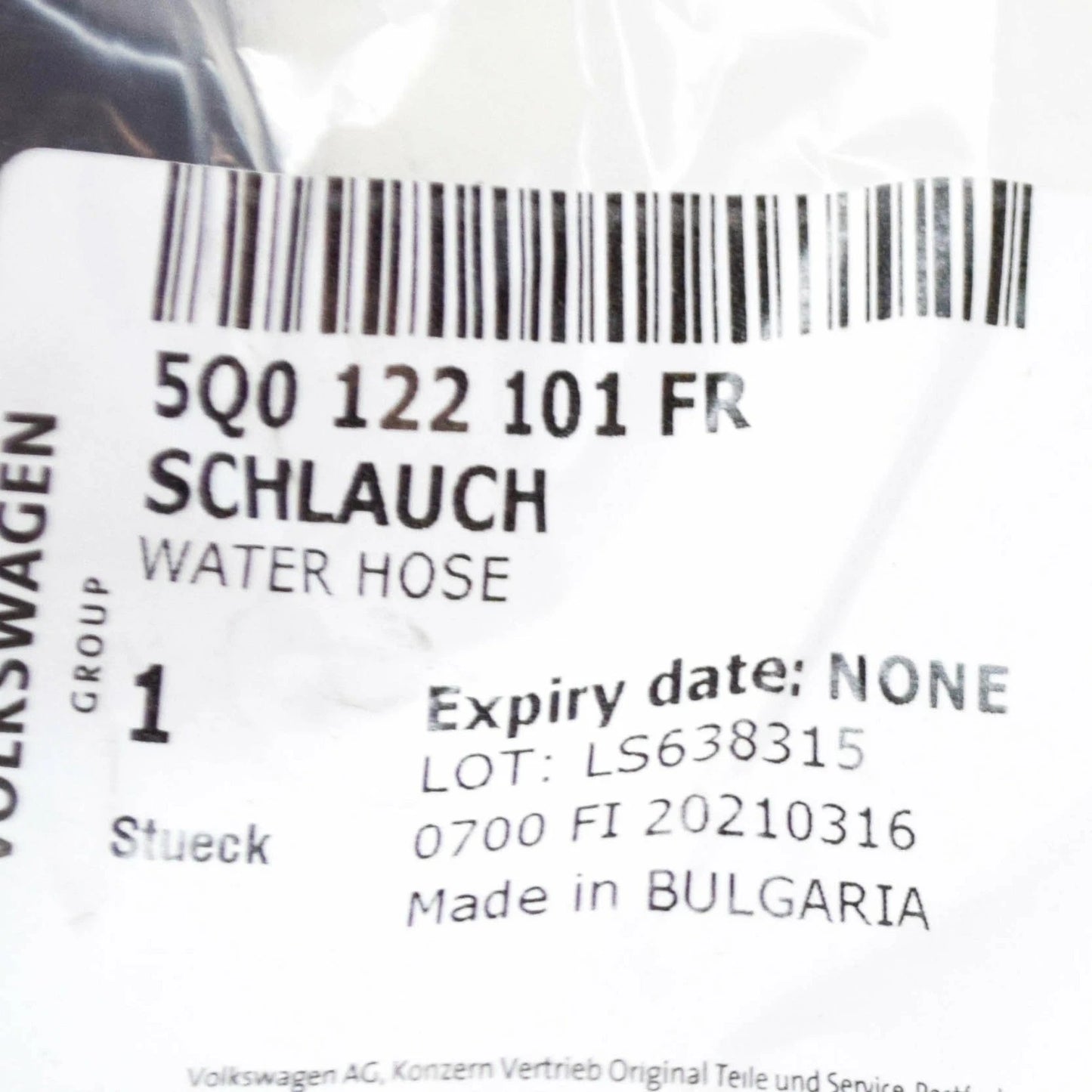 NEW AUDI A3 CABRIO 8V LEFT UPPER WATER COOLANT RADIATOR HOSE 5Q0122101FR