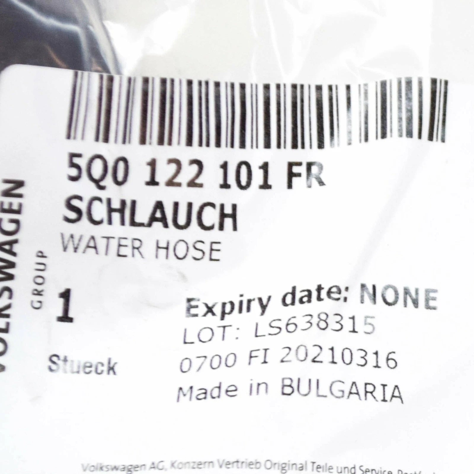 NEW AUDI A3 CABRIO 8V LEFT UPPER WATER COOLANT RADIATOR HOSE 5Q0122101FR