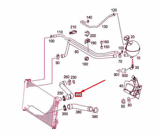 NEW MERCEDES-BENZ VITO W639 COOLANT HOSE A6395017382 ORIGINAL