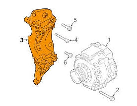 NEW AUDI TT 8S ALTERNATOR BRACKET 07K903141H ORIGINAL