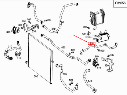 new mercedes-benz s w222 engine coolant water line a6542033502 original