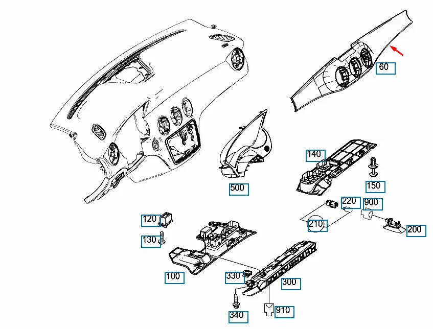 NEW MB GLA X156 INTERIOR DASHBOARD COVER TRIM RHD A1566803000 ORIGINAL